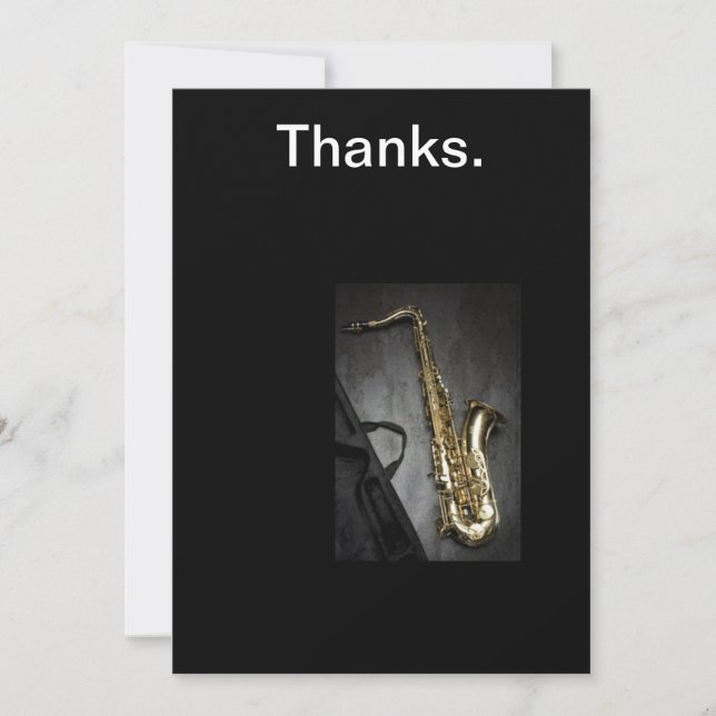 Carte de remerciements de saxophone (Devant)