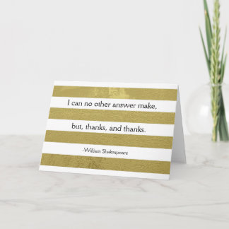 Carte de remerciements de Shakespeare