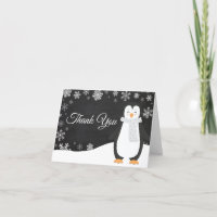 Carte de remerciements de Snowflake de Penguin d'h