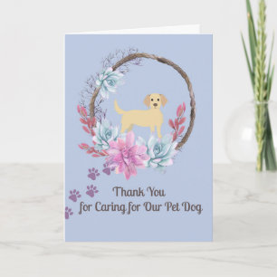 Carte de remerciements de soins pour chien d'anima