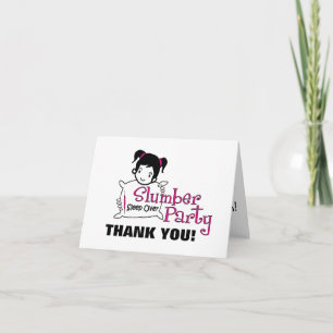Carte de remerciements de soirée pyjamas