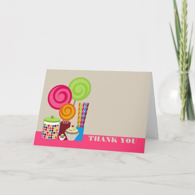 Carte de remerciements de sucrerie et de bonbons (Devant)