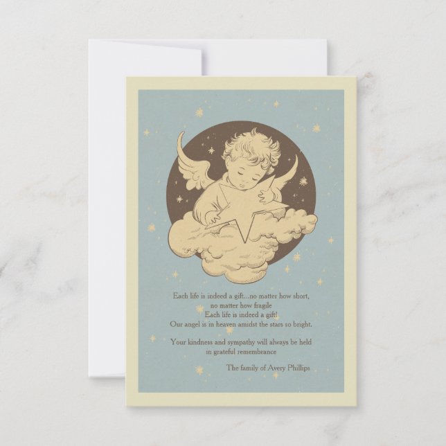 Carte de remerciements de sympathie d'ange (Devant)