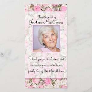 Carte de remerciements de sympathie de photo de