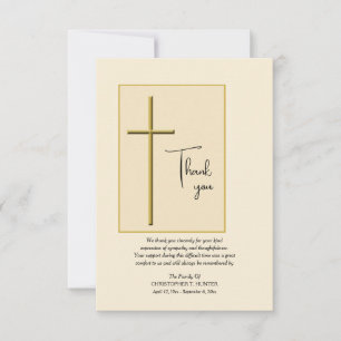 Carte de remerciements de sympathie Gold Cross