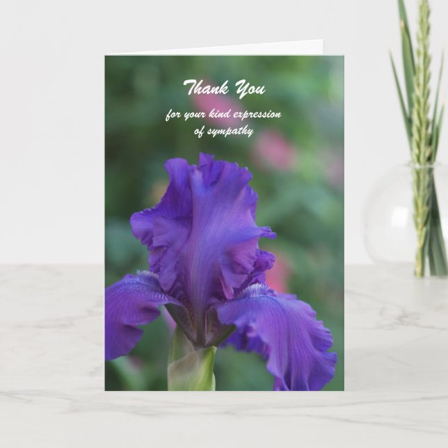 Carte de remerciements de sympathie — Iris (Devant)