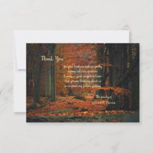 Carte de remerciements de sympathie pour la forêt 