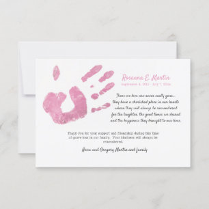 Carte de remerciements de Sympathie rose d'impress