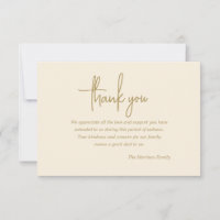 Carte de remerciements de sympathie simpliste