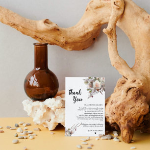 Carte de remerciements de table de devis mariage a