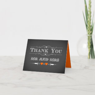 Carte de remerciements de tableau de bord de typog