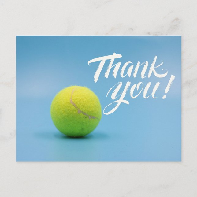 Carte de remerciements de tennis avec balle en ble (Devant)