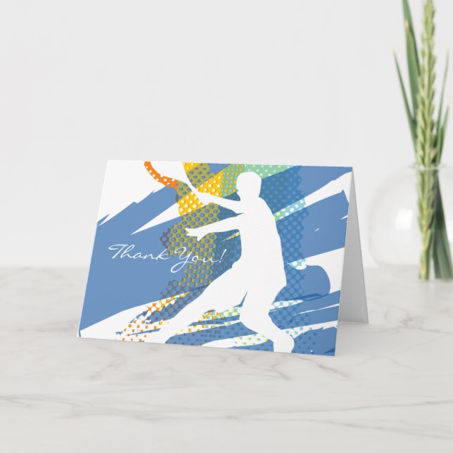 Carte de remerciements de tennis avec design agréa (Devant)