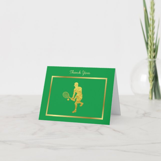 Carte de remerciements de tennis - Joueur de tenni (Devant)