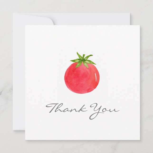 Carte de remerciements de tomate aquarelle (Devant)