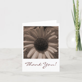 Carte de remerciements de tournesol antique