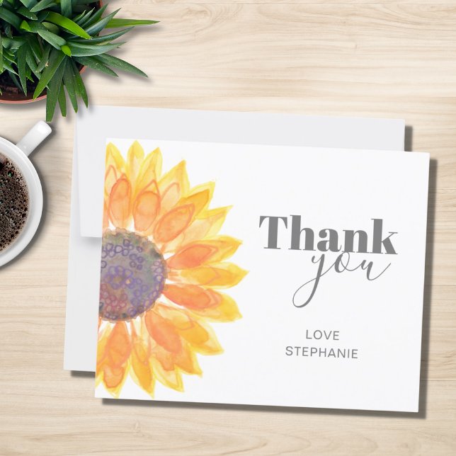 Carte de remerciements de tournesol personnalisé (Créateur téléchargé)