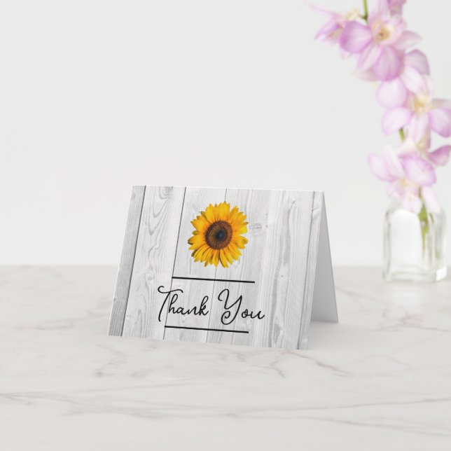 Carte de remerciements de tournesol rustique (Orchidée)