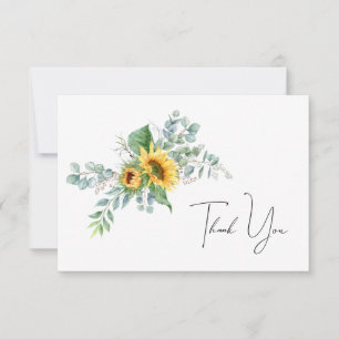 Carte de remerciements de tournesol simple