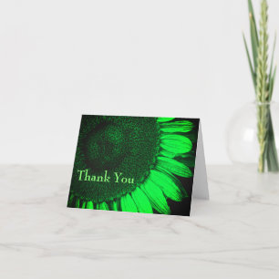 Carte de remerciements de tournesol vert Abstrait