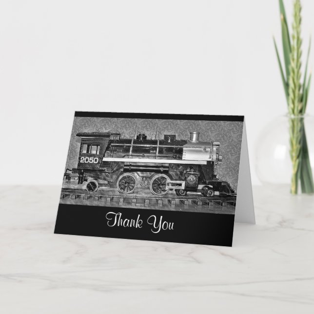 Carte de remerciements de train modèle (Devant)
