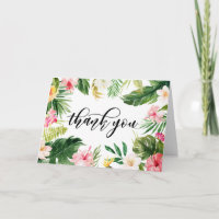 Carte de remerciements de trame florale tropicale 