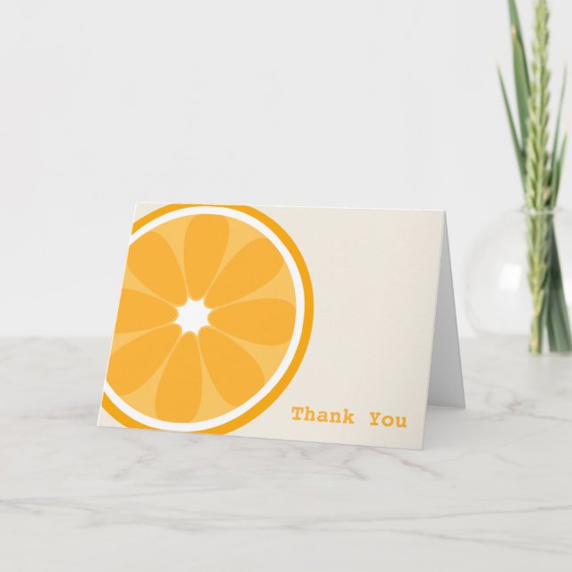 Carte de remerciements de tranche orange (Devant)