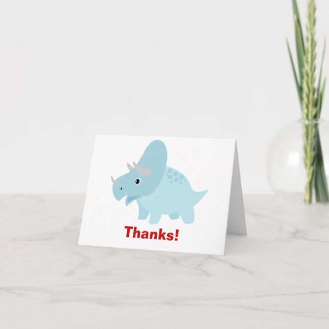 Carte de remerciements de Triceratops de dinosaure (Devant)