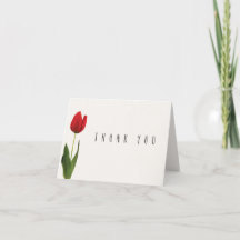 Carte de remerciements de tulipe rouge personnalis