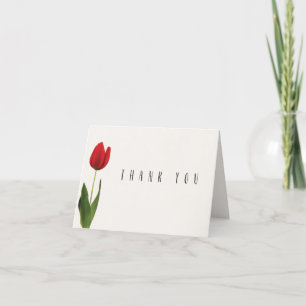 Carte de remerciements de tulipe rouge personnalis