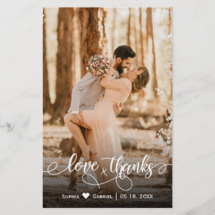 Carte de remerciements de typographie de Mariage b