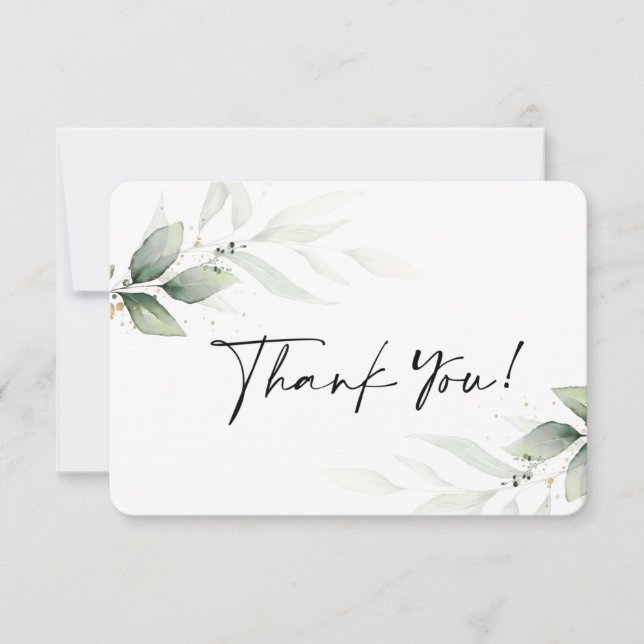 carte de remerciements de verdure simple (Devant)