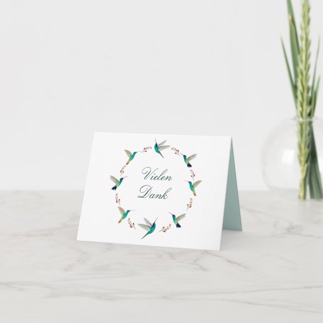 Carte de remerciements de vielen de colibri (Devant)