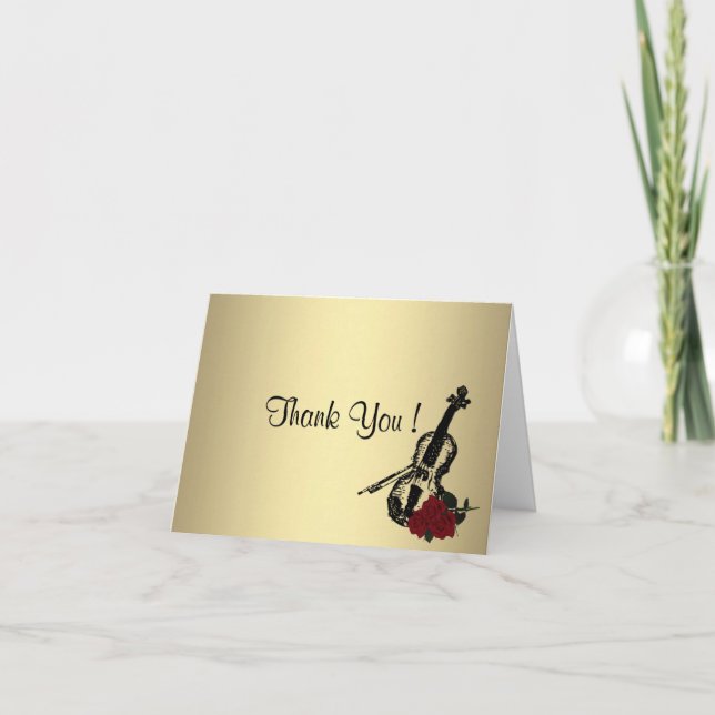 Carte de remerciements de violon d'or vide à l'int (Devant)