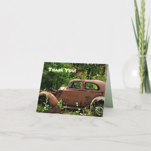 Carte de remerciements de voiture ancienne