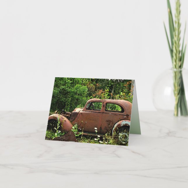 Carte de remerciements de voiture antique (Devant)
