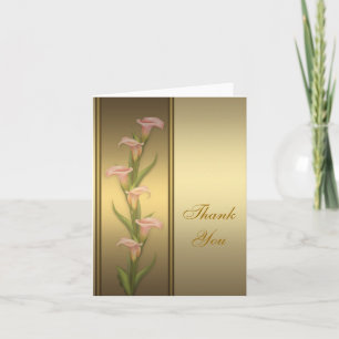 Carte de remerciements de zantedeschia d'or