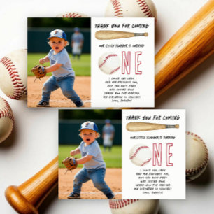Carte De Remerciements Débutant de l'année Fête d'anniversaire de basebal