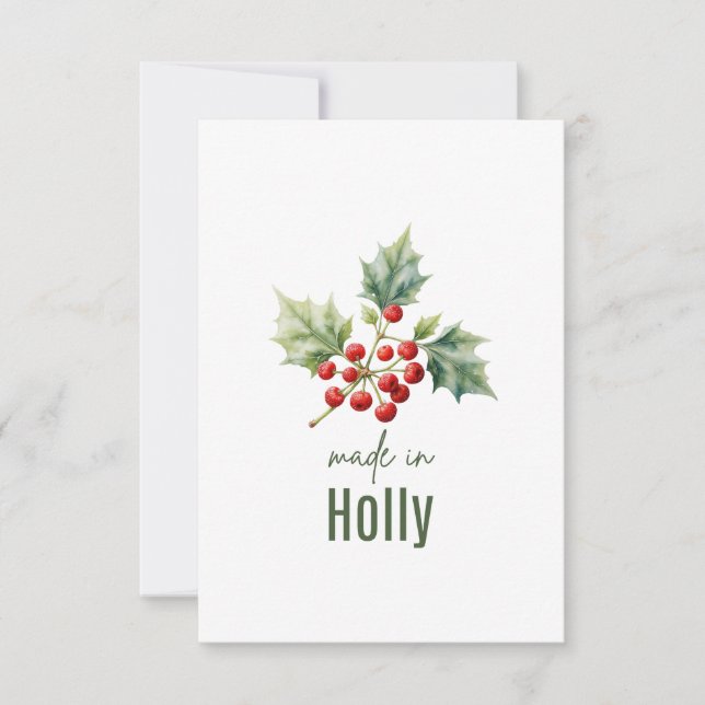 Carte De Remerciements December Holly Birth FlowerThank You Card (Devant)