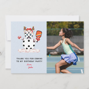 Carte De Remerciements Deck the Halls Noël Pickleball Anniversaire de enf
