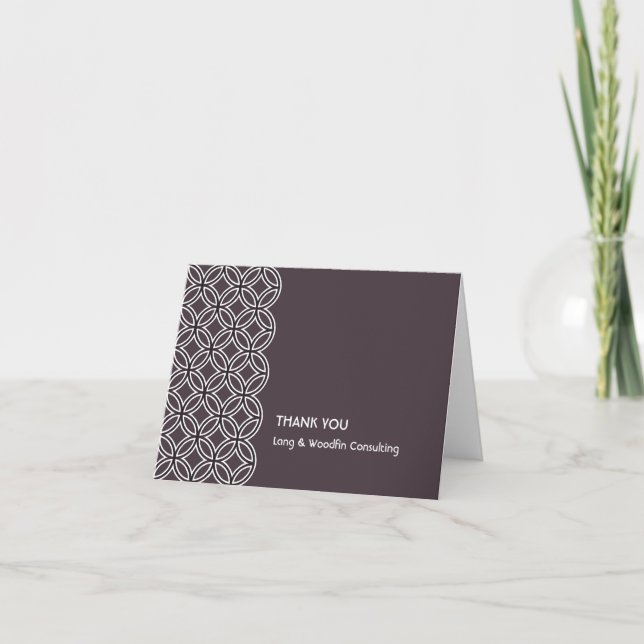 Carte De Remerciements Deco espresso brown circle pattern thank you card (Devant)