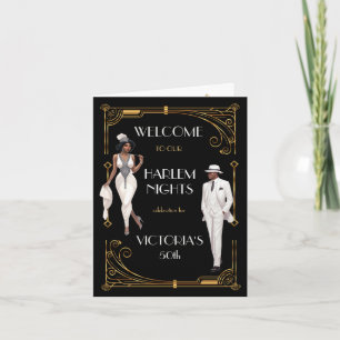 Carte De Remerciements Déco Harlem Nights Flapper et Gentleman Welcome
