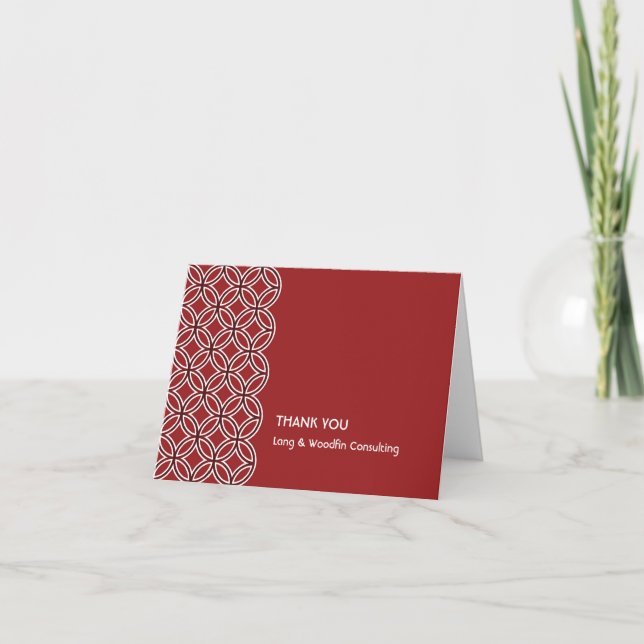 Carte De Remerciements Deco red white circle pattern thank you card (Devant)