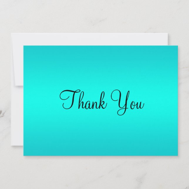 Carte De Remerciements Décor bleu turquoise (Devant)