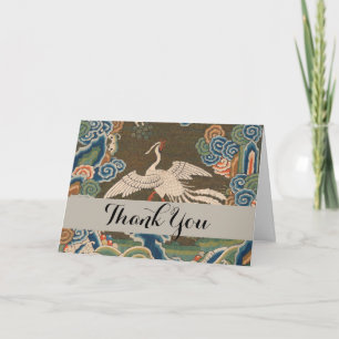 Carte De Remerciements Décor d'antiquité chinois d'oiseaux