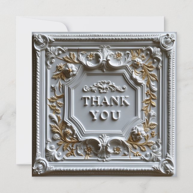 Carte De Remerciements décoratif, orné et texturé (Devant)