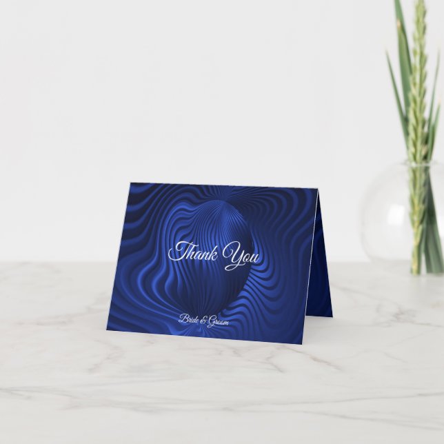 Carte de remerciements décorative Blue Navy (Devant)