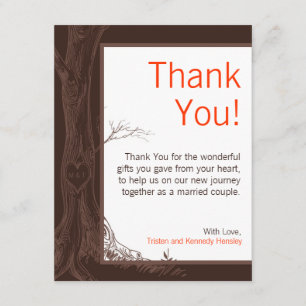 Carte De Remerciements découpages PLATS d'initiale d'arbre d'automne du