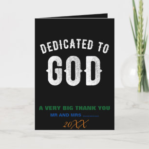 CARTE DE REMERCIEMENTS DÉDIÉ À DIEU PERSONNALISABLE COOL TEXTE BLANC