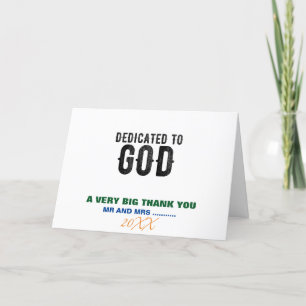 CARTE DE REMERCIEMENTS DÉDIÉ À DIEU PERSONNALISABLE COOL TEXTE NOIR